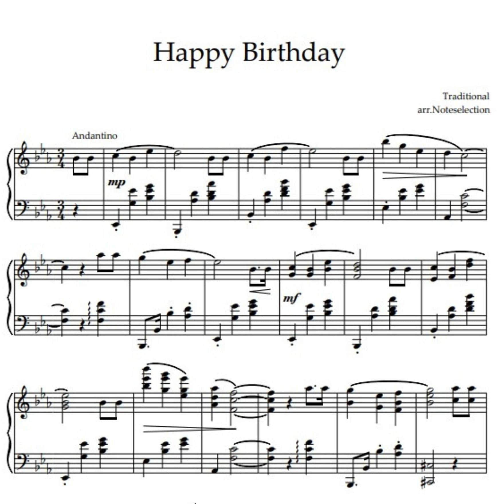 Happy Birthday Piano Sheet Music Easy Play E Flat Major instant PDF Download Etsy Happy Birthday Piano Sheet Music Easy Play E Flat Major instant PDF Download Etsy