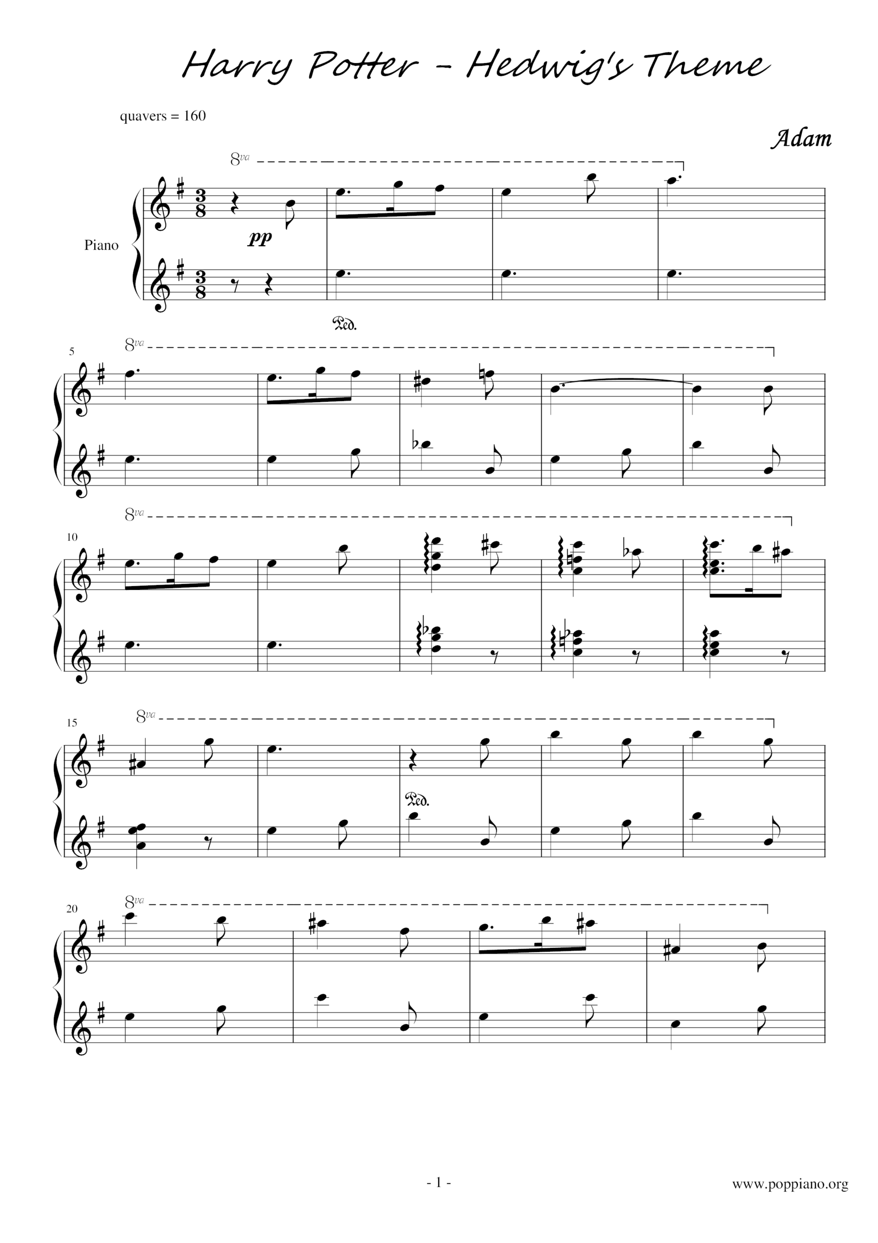 Harry Potter Hedwig s Theme Sheet Music Piano Score Free PDF Download HK Pop Piano Academy Harry Potter Hedwig s Theme Sheet Music Piano Score Free PDF Download HK Pop Piano Academy