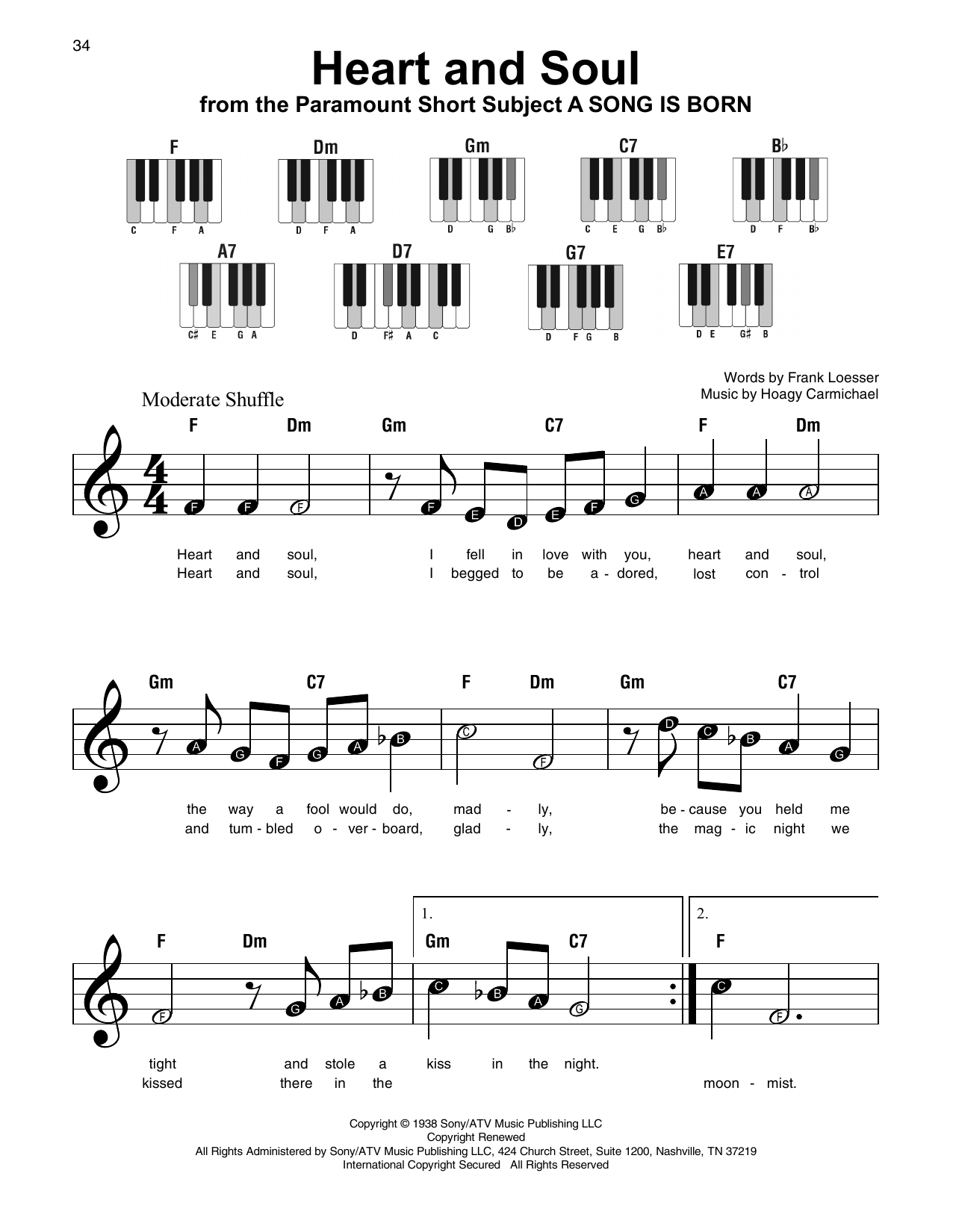 Heart And Soul By Hoagy Carmichael Sheet Music For Super Easy Piano At Sheet Music Direct Heart And Soul By Hoagy Carmichael Sheet Music For Super Easy Piano At Sheet Music Direct