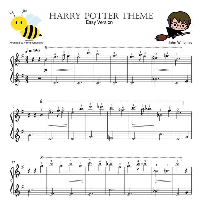 Hedwig s Theme Piano Sheet Music Harry Potter PDF MIDI Etsy