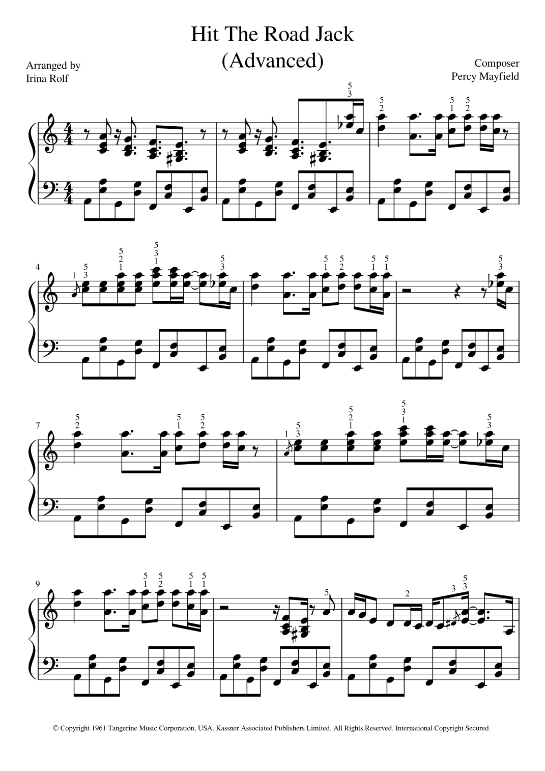 Hit The Road Jack arr Irina Rolf By Ray Charles Sheet Music For Piano Solo At Sheet Music Direct Hit The Road Jack arr Irina Rolf By Ray Charles Sheet Music For Piano Solo At Sheet Music Direct