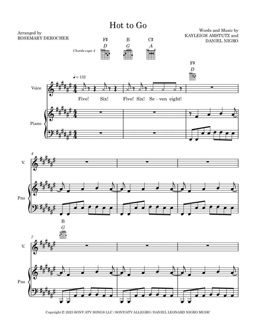 Hot To Go By Chappell Roan Acoustic Guitar Voice Piano Vocal Guitar Digital Sheet Music Sheet Music Plus