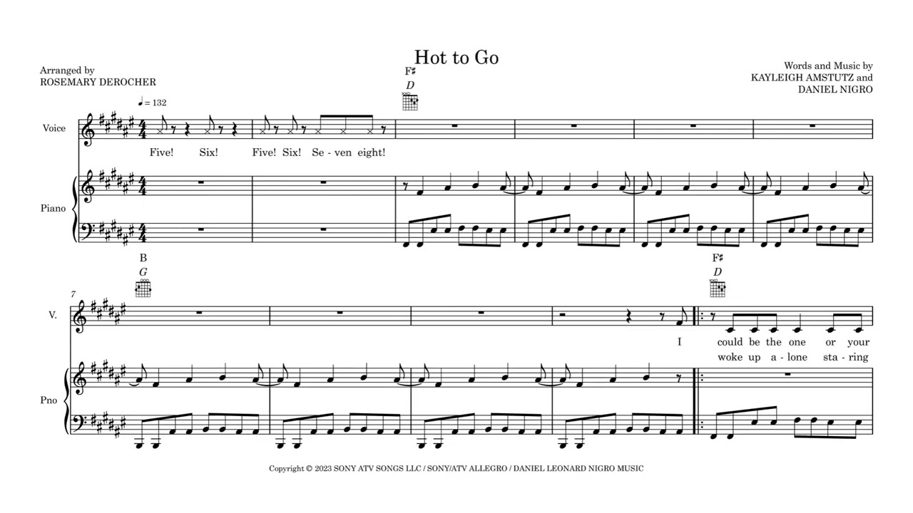 Hot To Go Chappell Roan Piano Vocal Guitar Arrangement YouTube