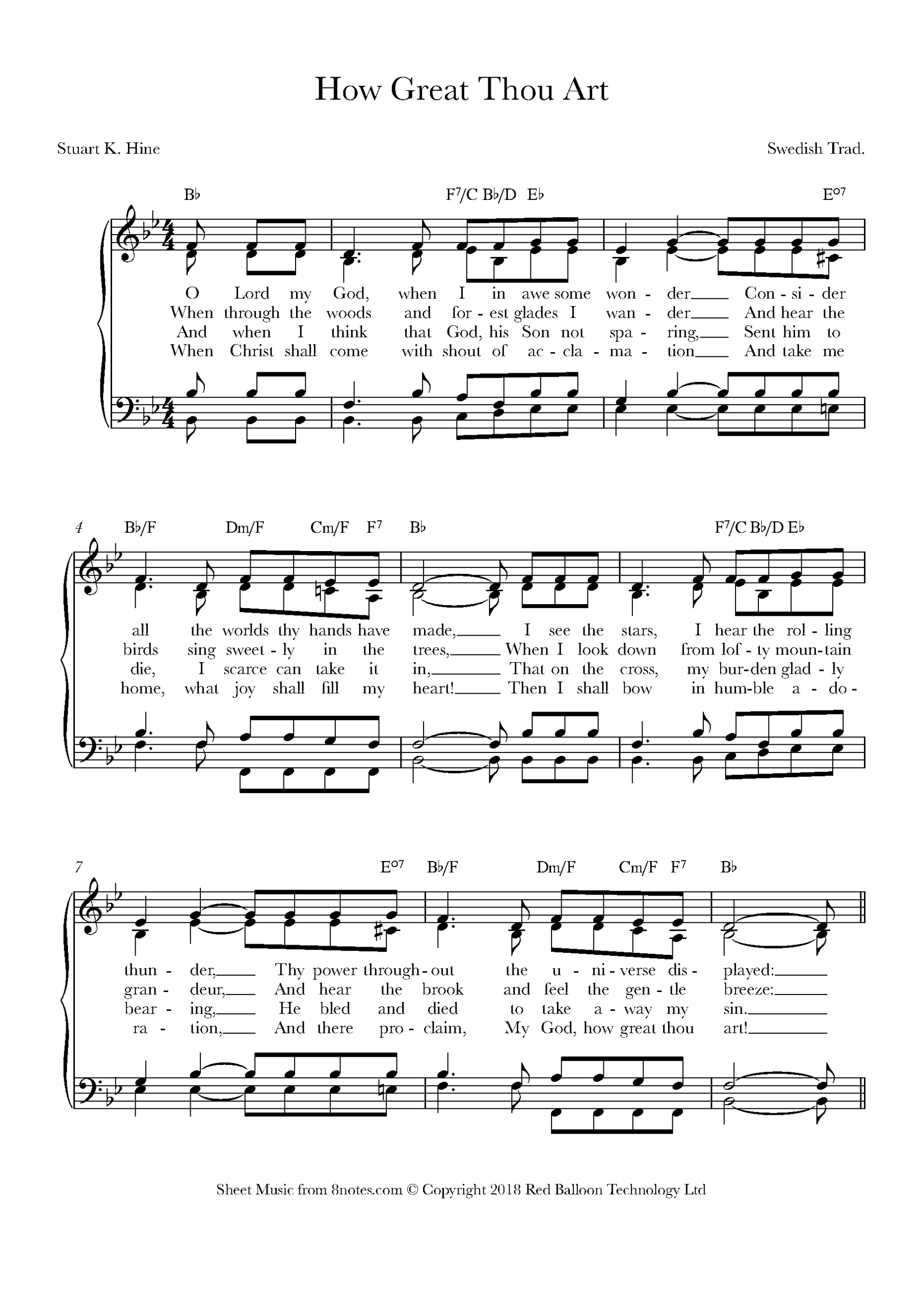 How Great Thou Art For Piano Free Sheet Music For Piano 8notes How Great Thou Art For Piano Free Sheet Music For Piano 8notes