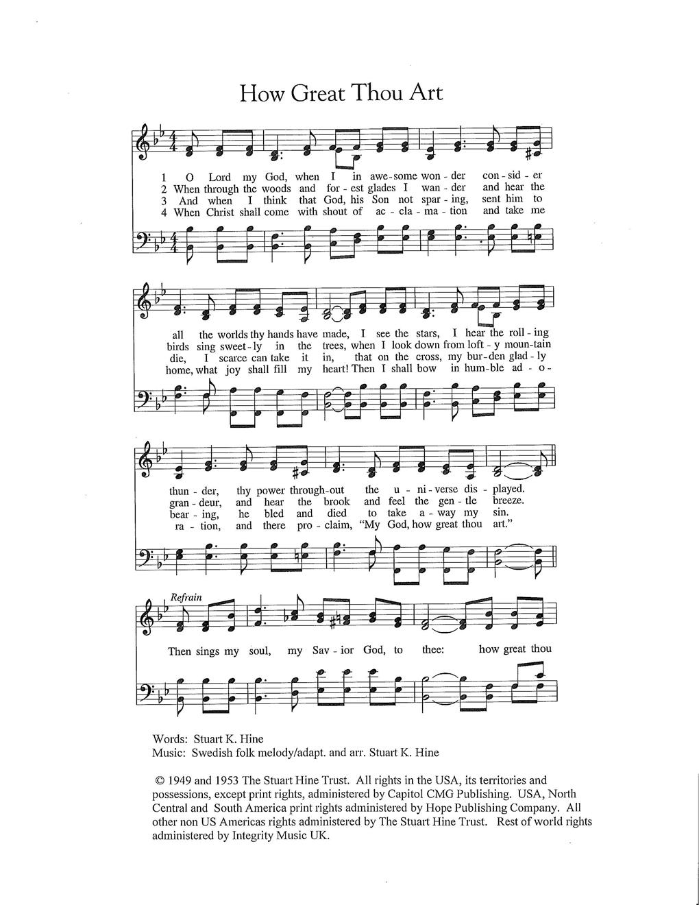 How Great Thou Art Hope Publishing Company How Great Thou Art Hope Publishing Company