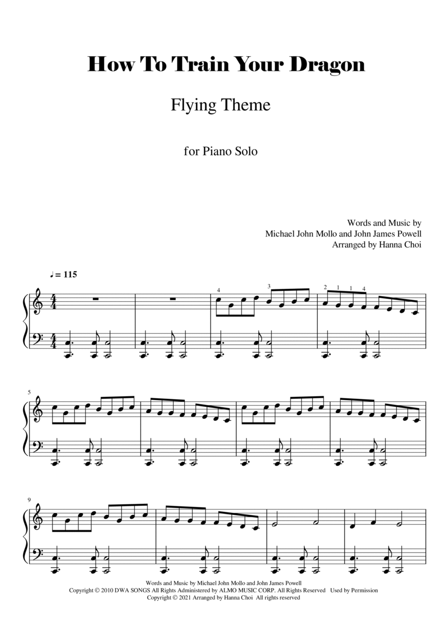 How To Train Your Dragon Easy Piano Digital Sheet Music Sheet Music Plus