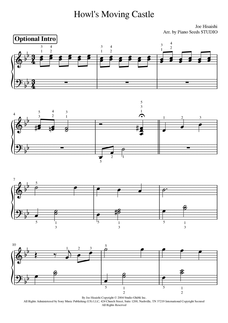 Howl s Moving Castle By Joe Hisaishi Easy Piano Digital Sheet Music Sheet Music Plus Howl s Moving Castle By Joe Hisaishi Easy Piano Digital Sheet Music Sheet Music Plus