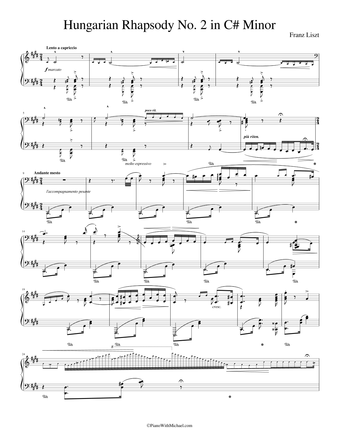 Hungarian Rhapsody No 2 In C sharp Minor S 244 2 arr PianoWithMichael By PianoWithMichael Sheet Music For Piano Solo At Sheet Music Direct Hungarian Rhapsody No 2 In C sharp Minor S 244 2 arr PianoWithMichael By PianoWithMichael Sheet Music For Piano Solo At Sheet Music Direct