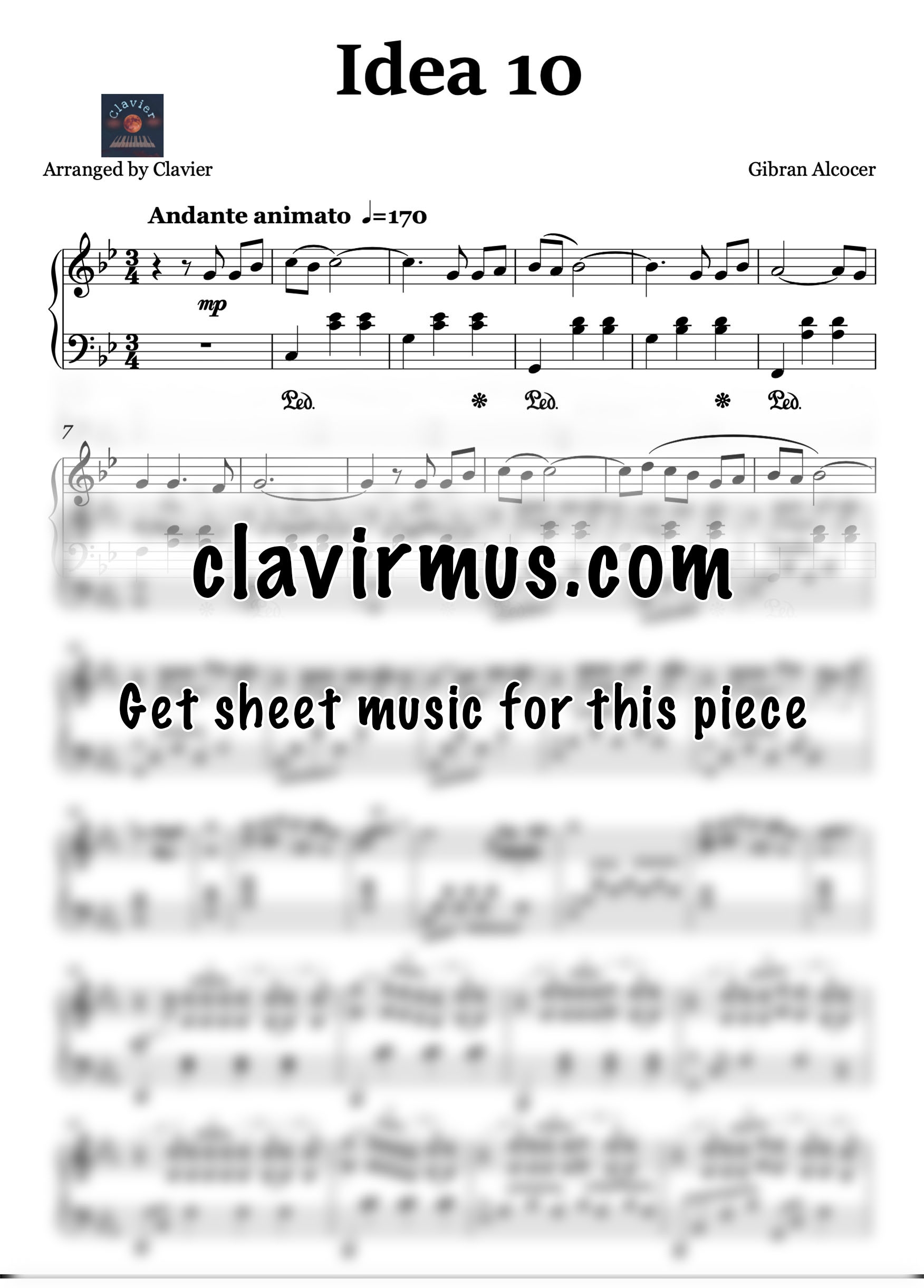 Idea 10 Gibran Alcocer Piano Sheet Music PDF