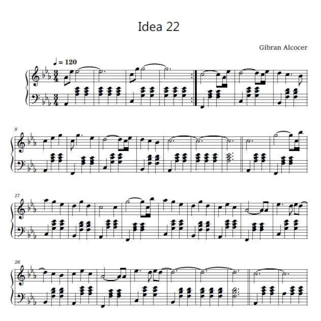 Idea 22 Digital Sheet Music digital Download sheet Music Piano Etsy