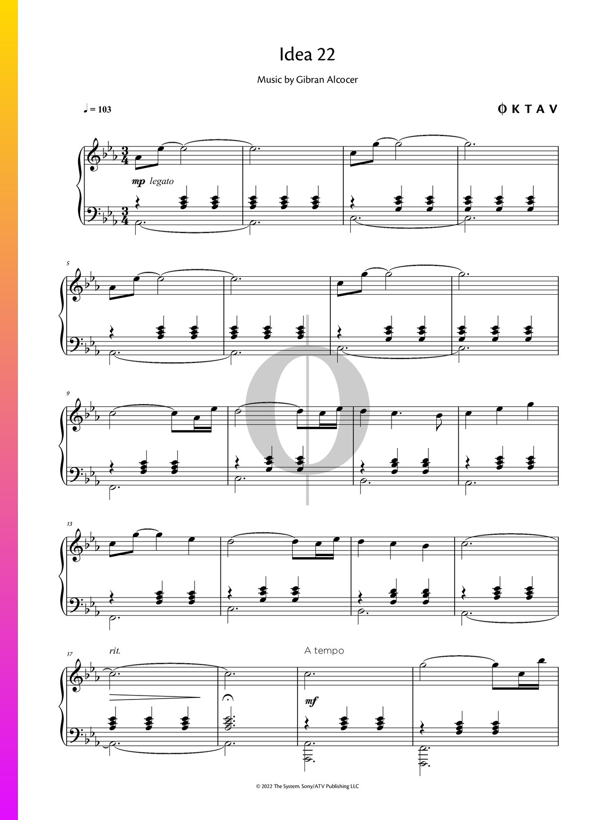 Idea 22 Gibran Alcocer Piano Sheet Music OKTAV