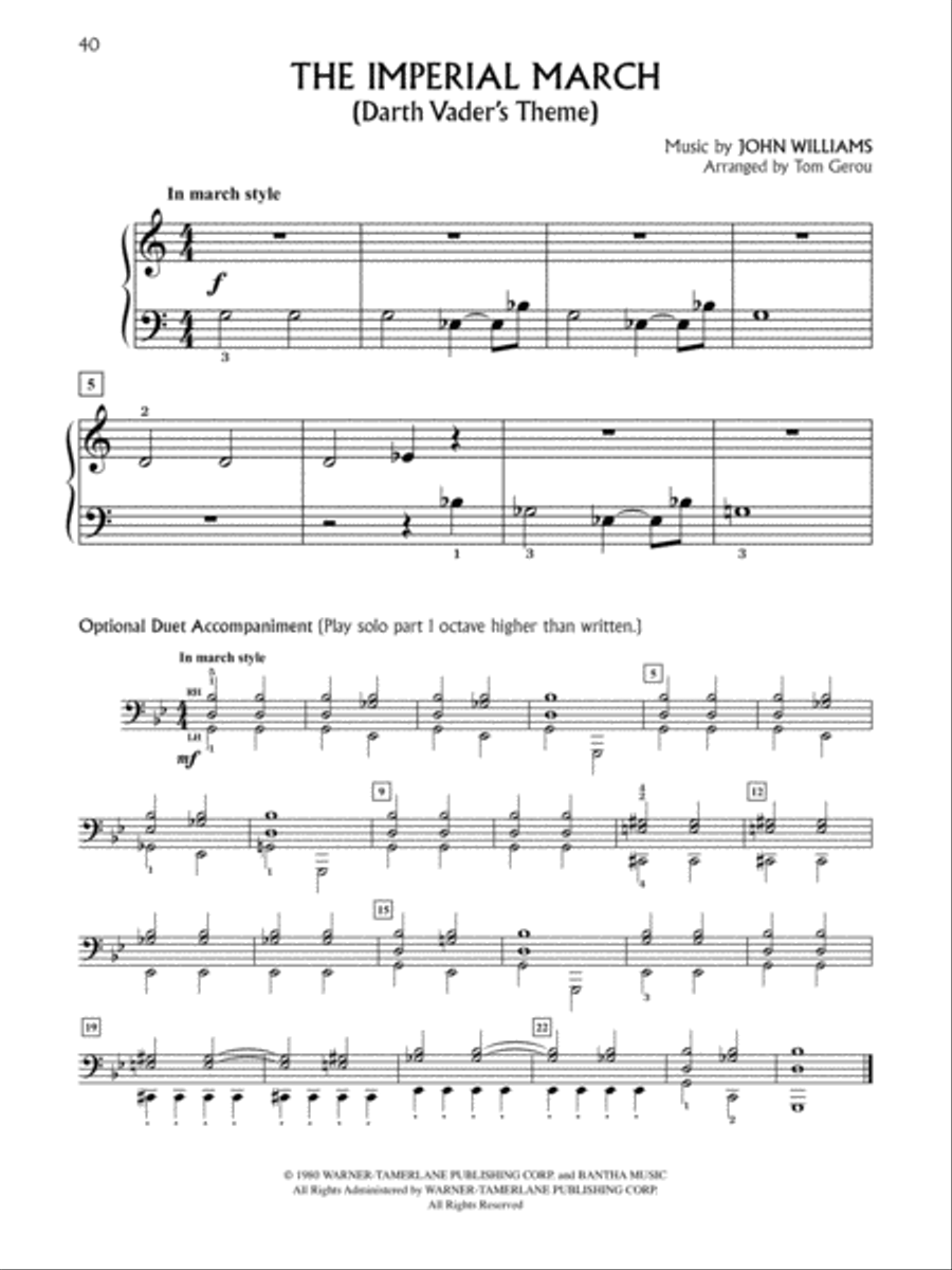 piano imperial march sheet music