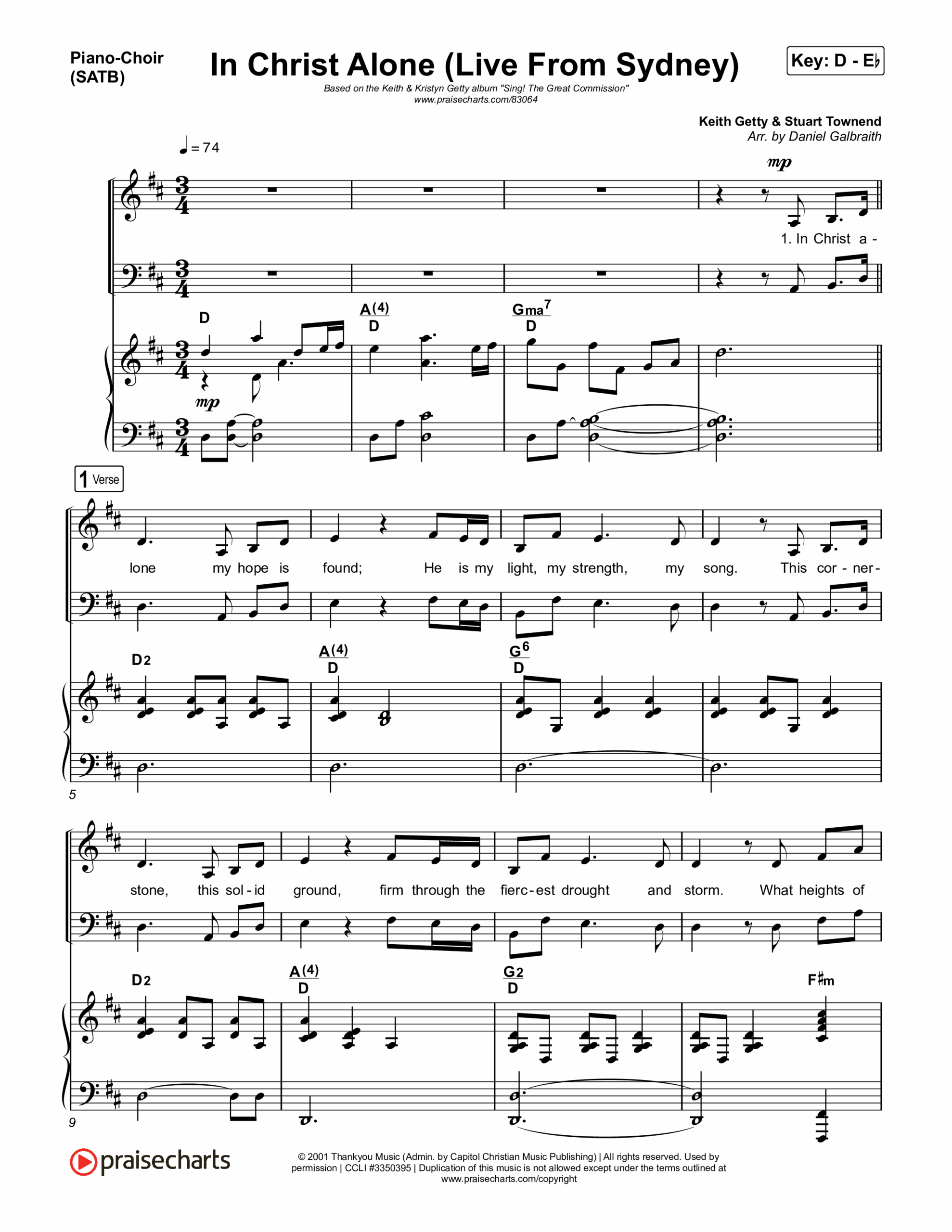 In Christ Alone Live From Sydney Sheet Music PDF Keith Kristyn Getty CityAlight PraiseCharts In Christ Alone Live From Sydney Sheet Music PDF Keith Kristyn Getty CityAlight PraiseCharts