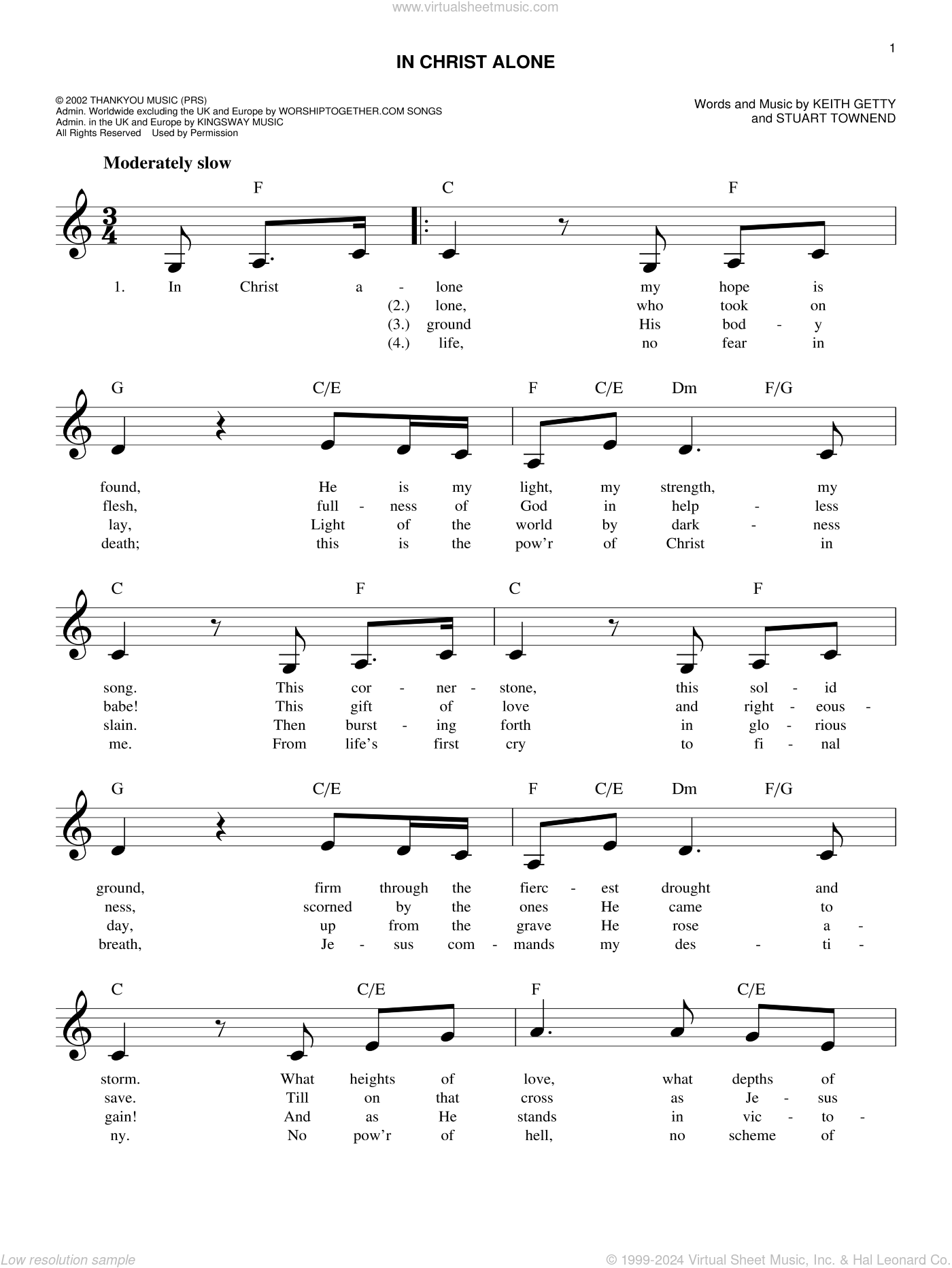 In Christ Alone Sheet Music fake Book easy fake Book PDF In Christ Alone Sheet Music fake Book easy fake Book PDF