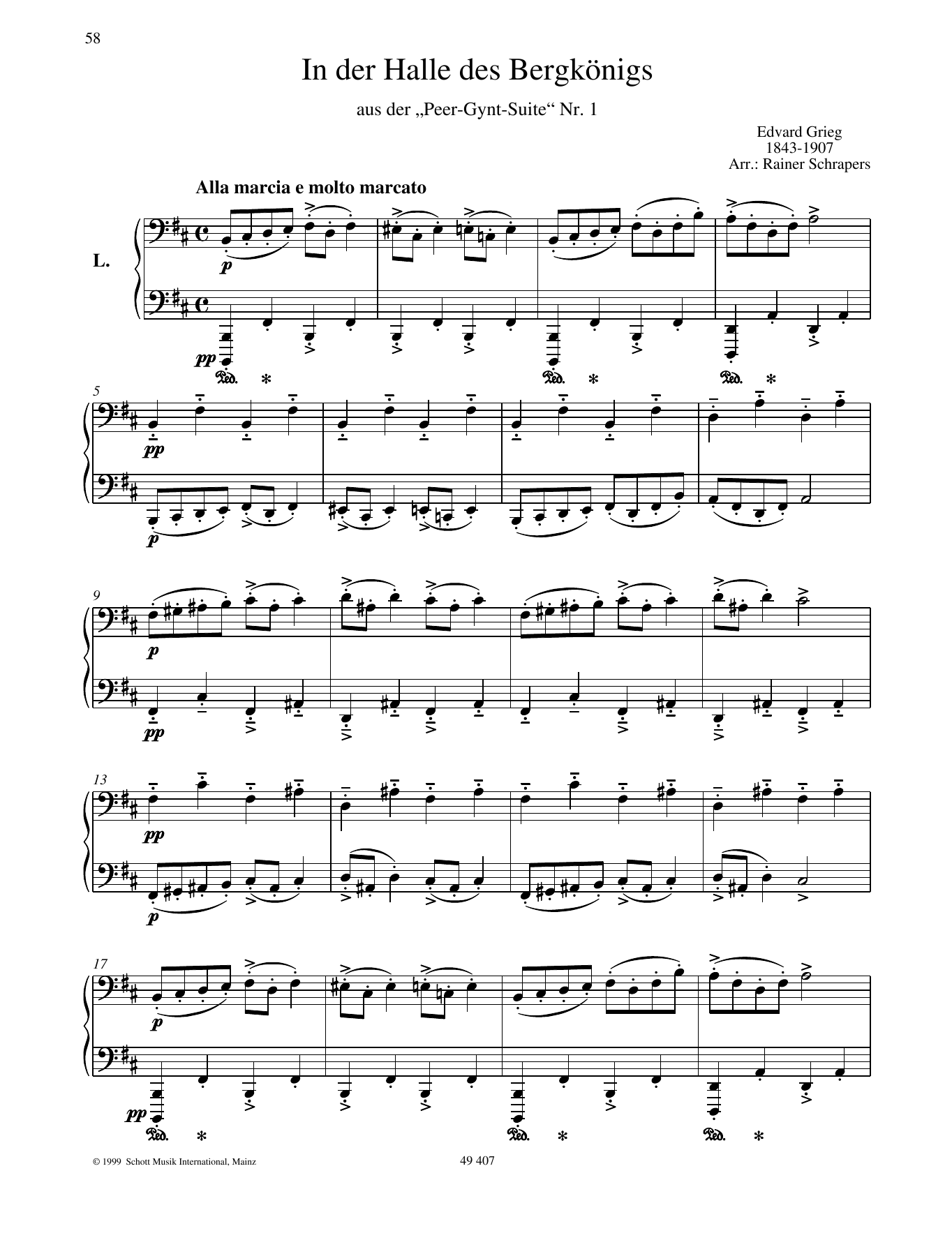 In The Hall Of The Mountain King By Edvard Grieg Sheet Music For Piano Duet At Sheet Music Direct