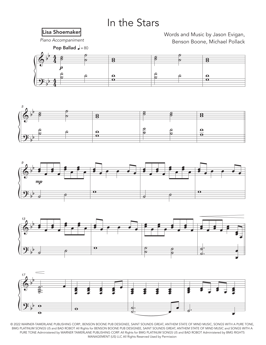 In The Stars arr Arr Lisa Shoemaker By Benson Boone Sheet Music For Piano Solo At Sheet Music Direct In The Stars arr Arr Lisa Shoemaker By Benson Boone Sheet Music For Piano Solo At Sheet Music Direct