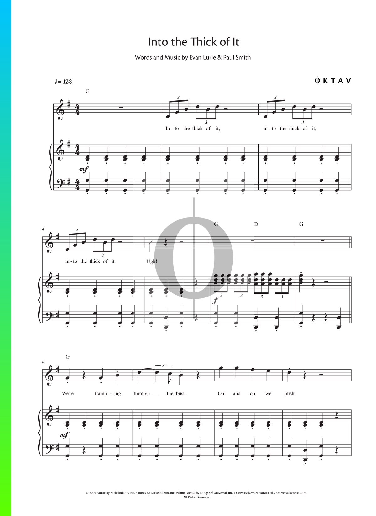 Into The Thick Of It Piano Sheet Music From The Backyardigans By The Backyardigans OKTAV