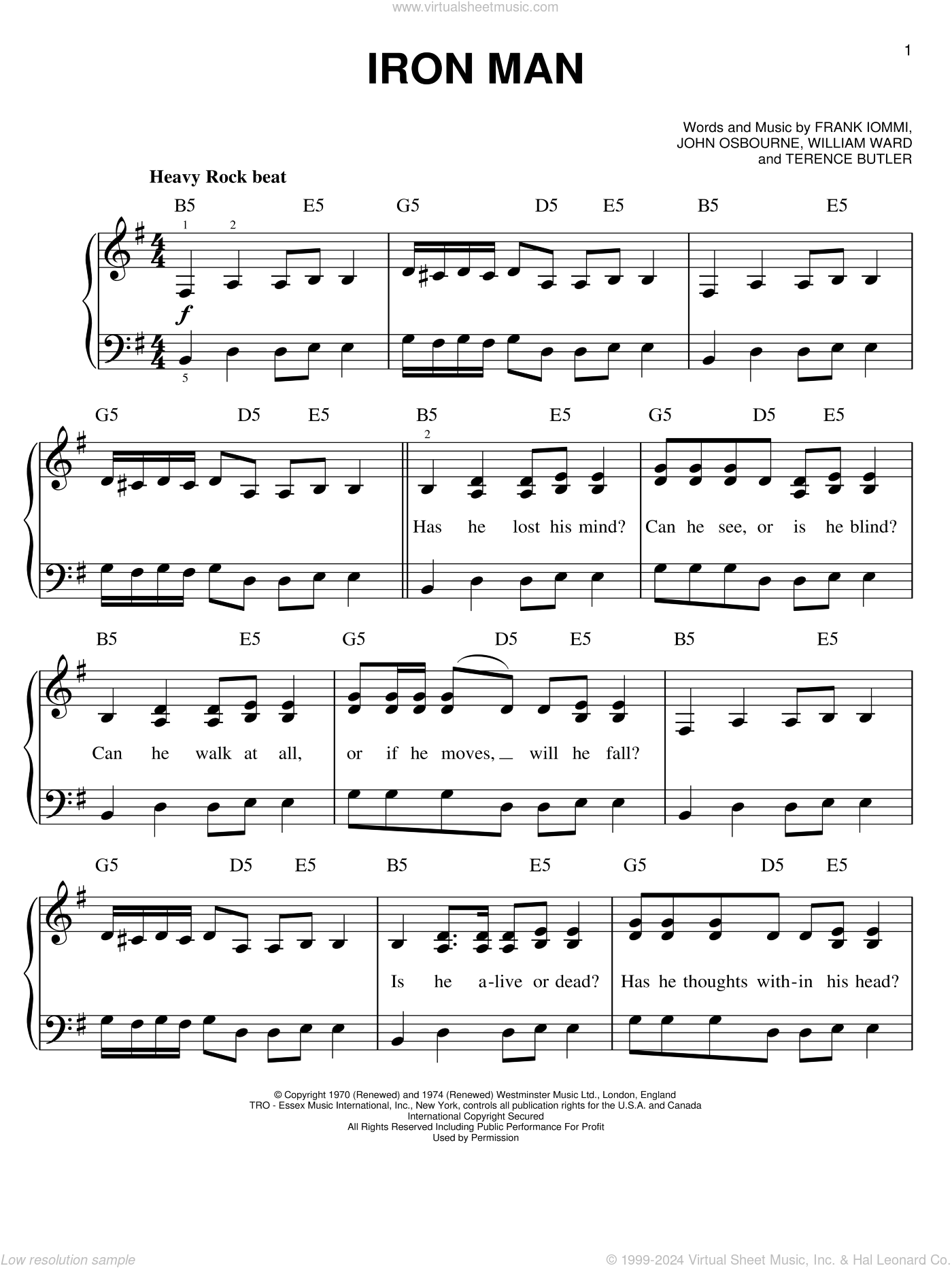 Iron Man Sheet Music For Piano Solo PDF interactive Iron Man Sheet Music For Piano Solo PDF interactive