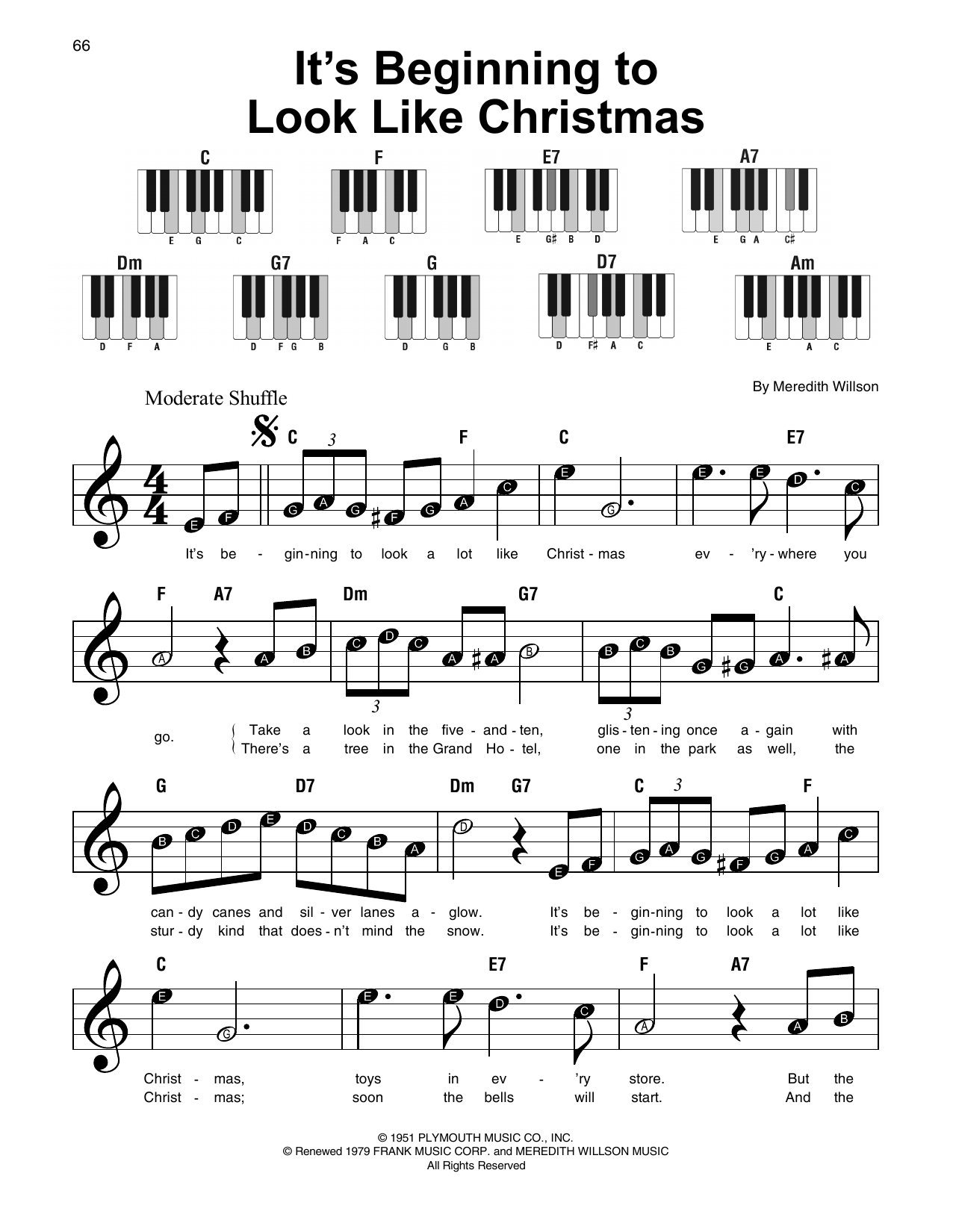 It s Beginning To Look Like Christmas By Meredith Willson Sheet Music For Super Easy Piano At Sheet Music Direct