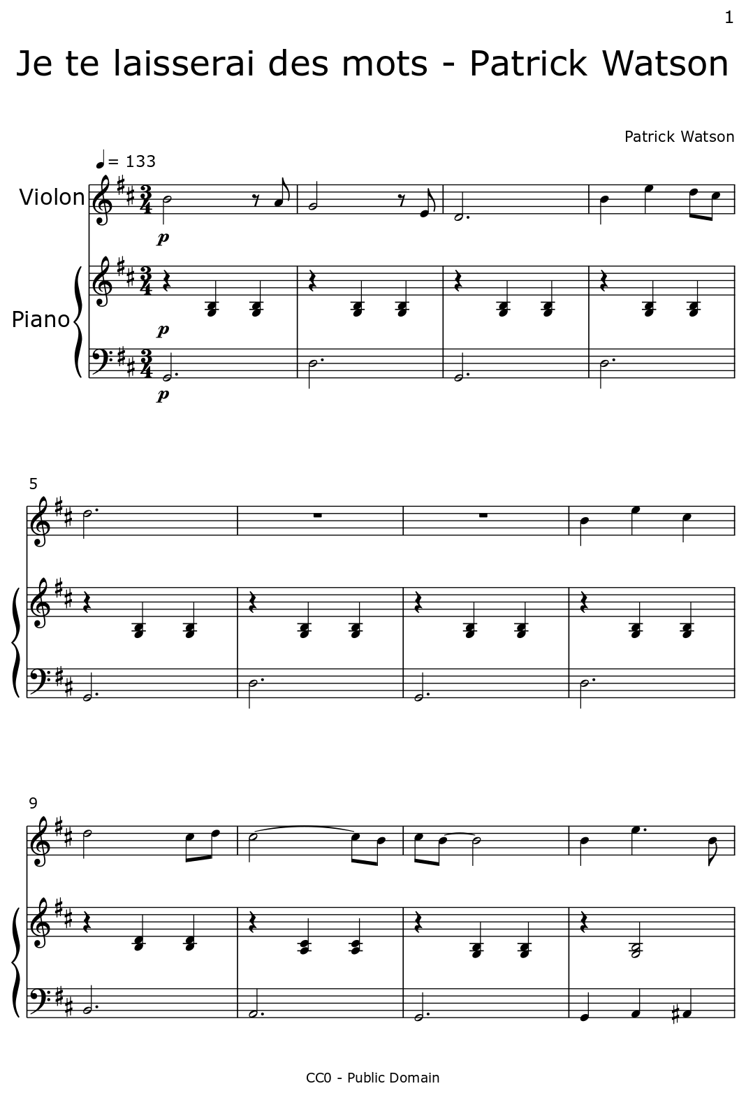 Je Te Laisserai Des Mots Patrick Watson Flat