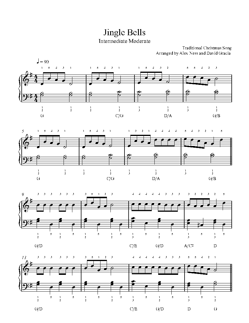 Jingle Bells By Traditional Sheet Music Lesson Intermediate Level Jingle Bells By Traditional Sheet Music Lesson Intermediate Level