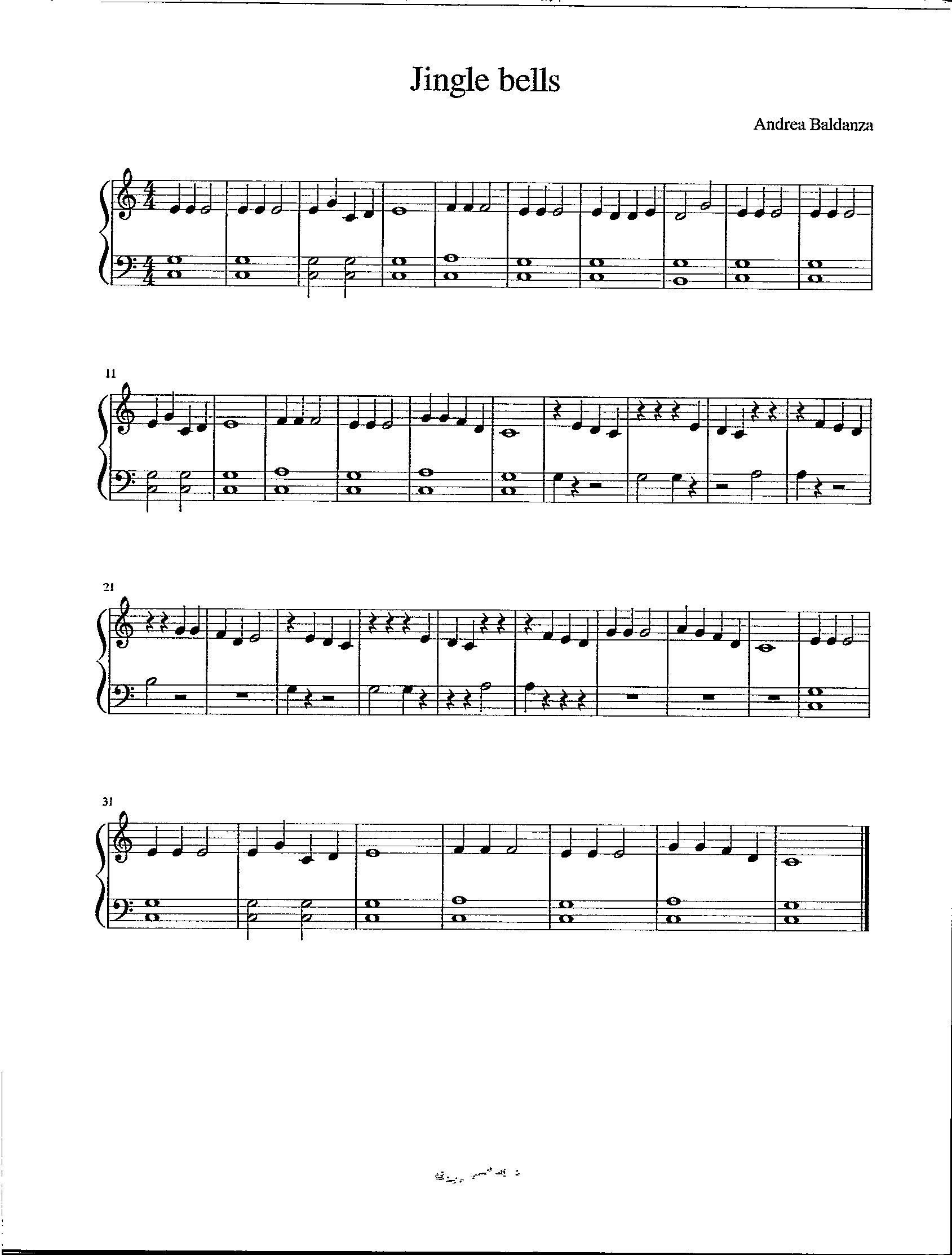 Jingle Bells Easy Digital Download Piano Solo Key Of C Etsy