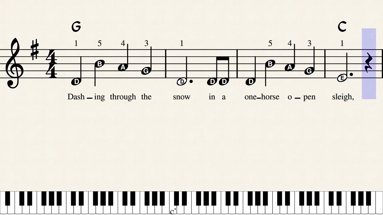 Jingle Bells Easy Keyboard Sheet Music With Letters YouTube Jingle Bells Easy Keyboard Sheet Music With Letters YouTube