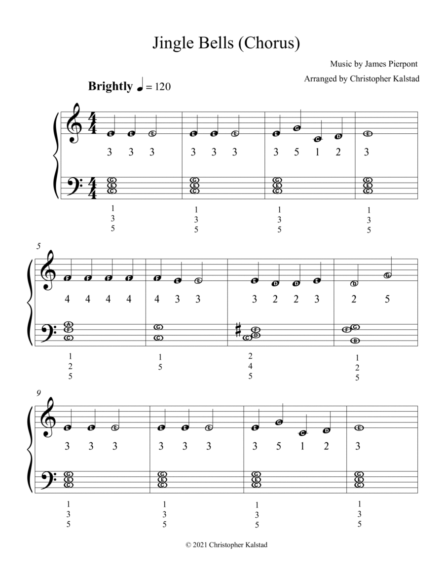 Jingle Bells Easy Piano arr Christopher Kalstad By James Pierpont Sheet Music For Easy Piano At Sheet Music Direct Jingle Bells Easy Piano arr Christopher Kalstad By James Pierpont Sheet Music For Easy Piano At Sheet Music Direct
