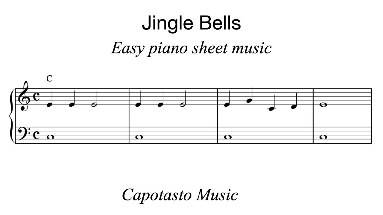 JINGLE BELLS Easy PIANO Sheet Music Free PDF YouTube