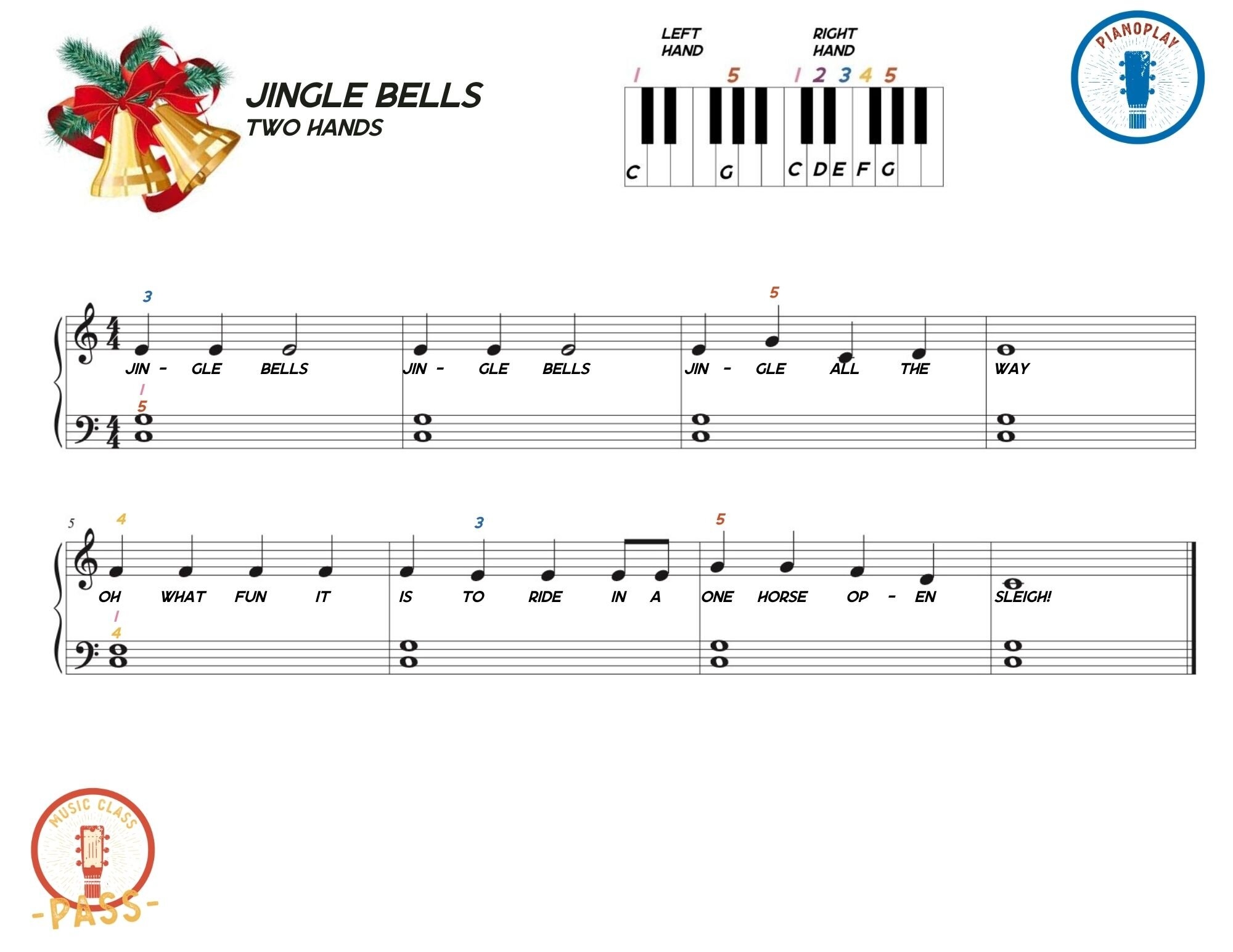 Jingle Bells Piano 3 Levels Beginner To Intermediate Jammin With You