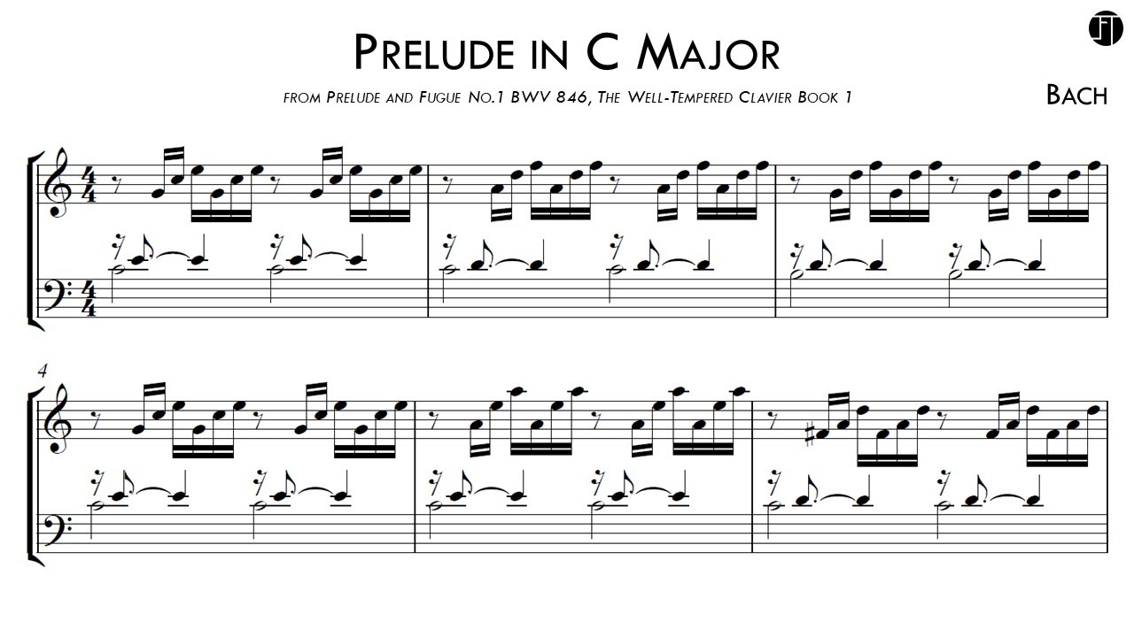 bach prelude in c major piano sheet music bach prelude in c major piano sheet music