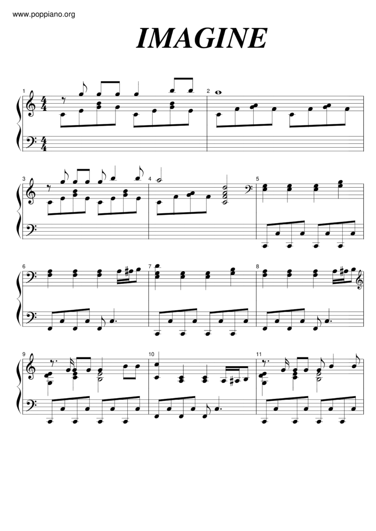  John Lennon Imagine Sheet Music Pdf Free Score Download 