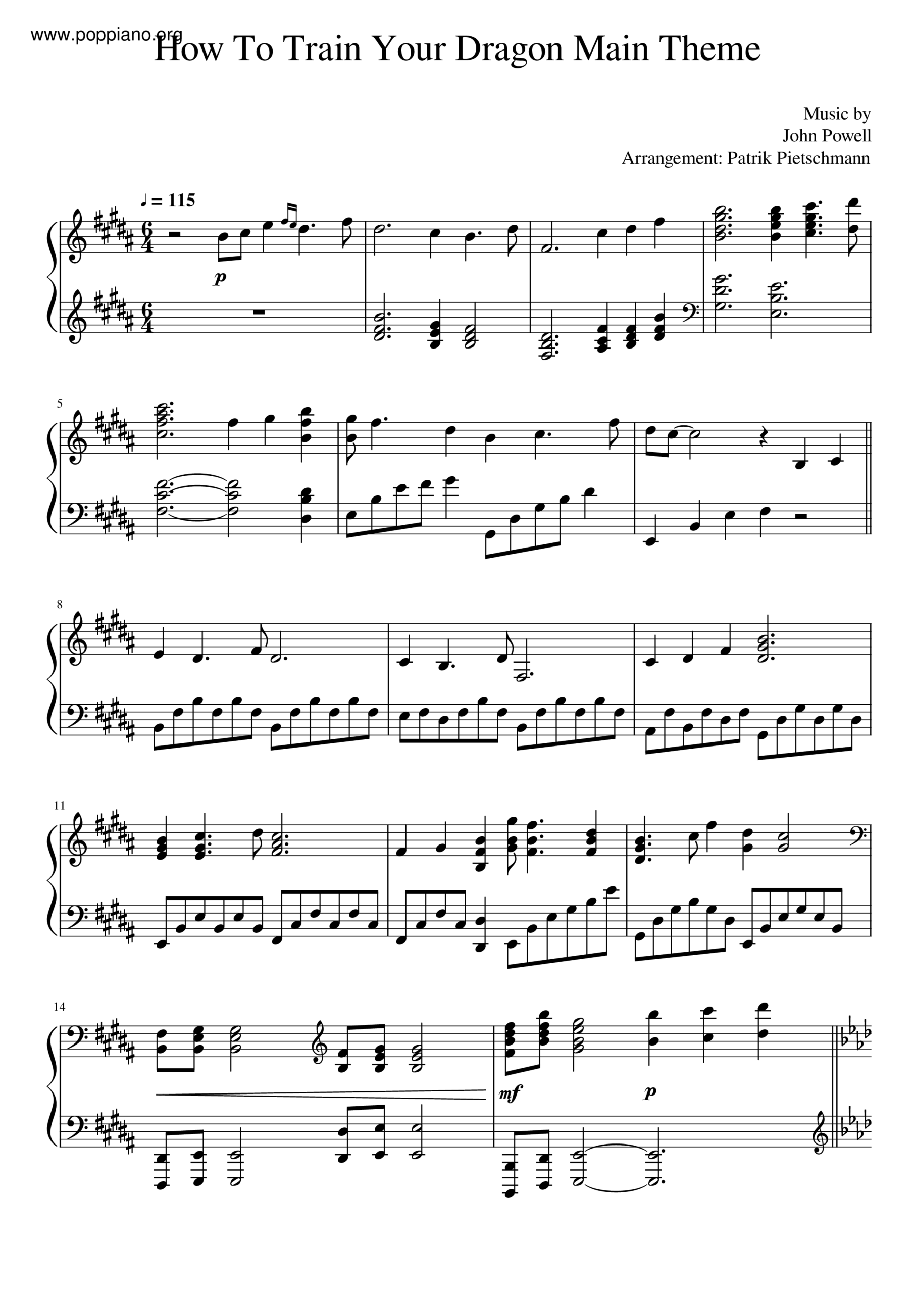  John Powell How To Train Your Dragon Main Theme Sheet Music Pdf Free Score Download 