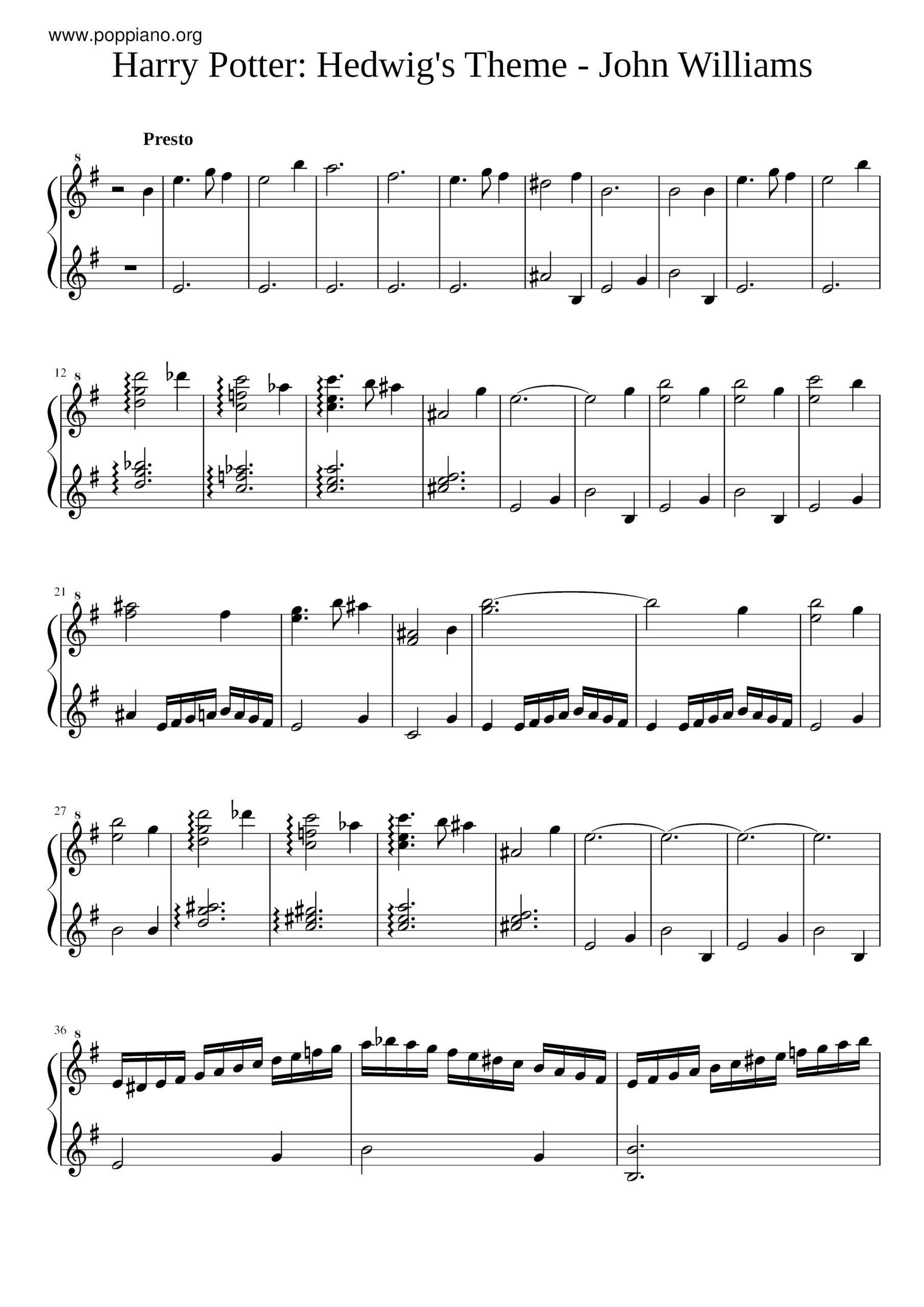 John Williams Harry Potter Hedwig s Theme Sheet Music Pdf Free Score Download John Williams Harry Potter Hedwig s Theme Sheet Music Pdf Free Score Download