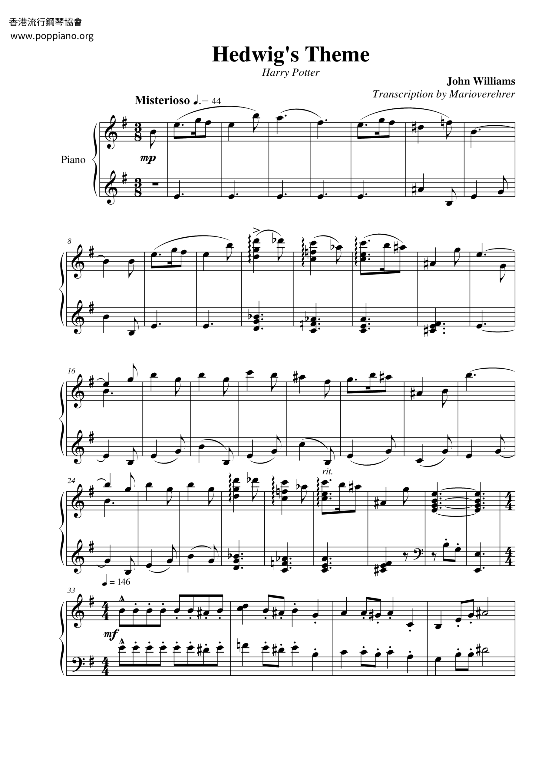 John Williams Harry Potter Hedwig s Theme Sheet Music Pdf Free Score Download John Williams Harry Potter Hedwig s Theme Sheet Music Pdf Free Score Download