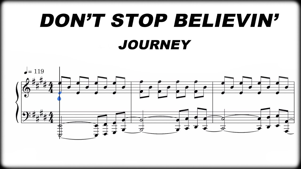 don't stop believin piano sheet music
