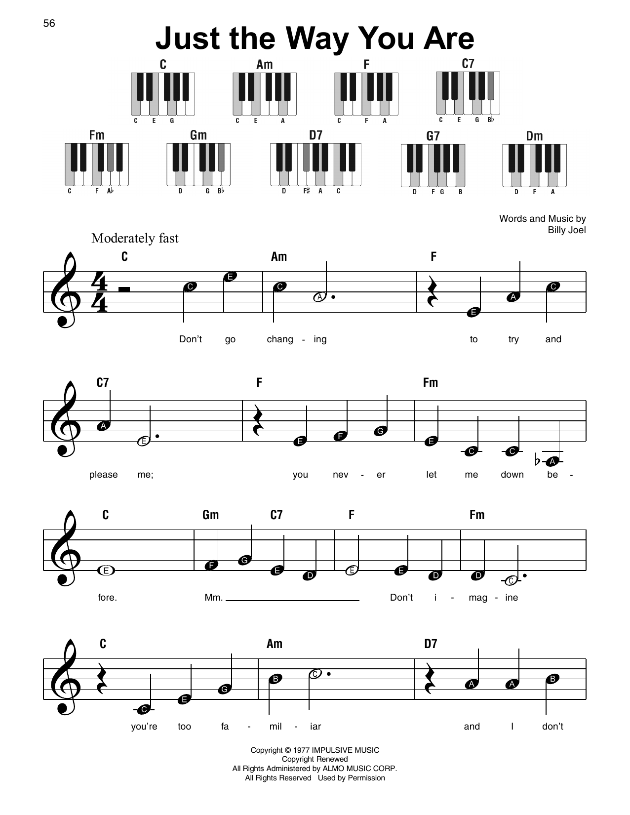 Just The Way You Are By Billy Joel Sheet Music For Super Easy Piano At Sheet Music Direct Just The Way You Are By Billy Joel Sheet Music For Super Easy Piano At Sheet Music Direct