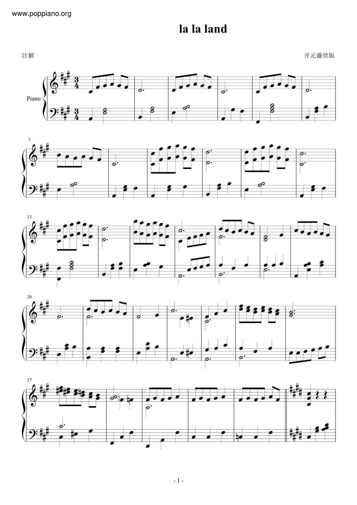  Justin Hurwitz La La Land Mia Sebastian s Theme Sheet Music Pdf Free Score Download 