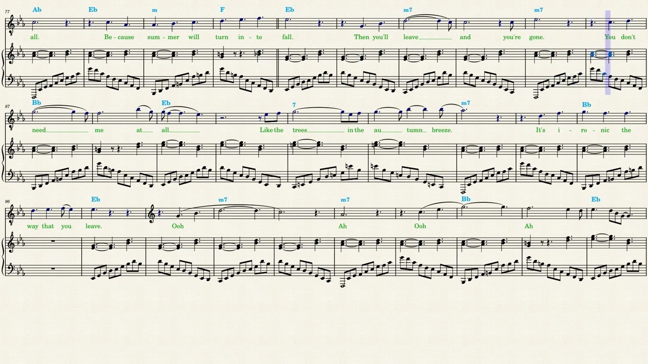 this is what autumn feels like piano sheet music