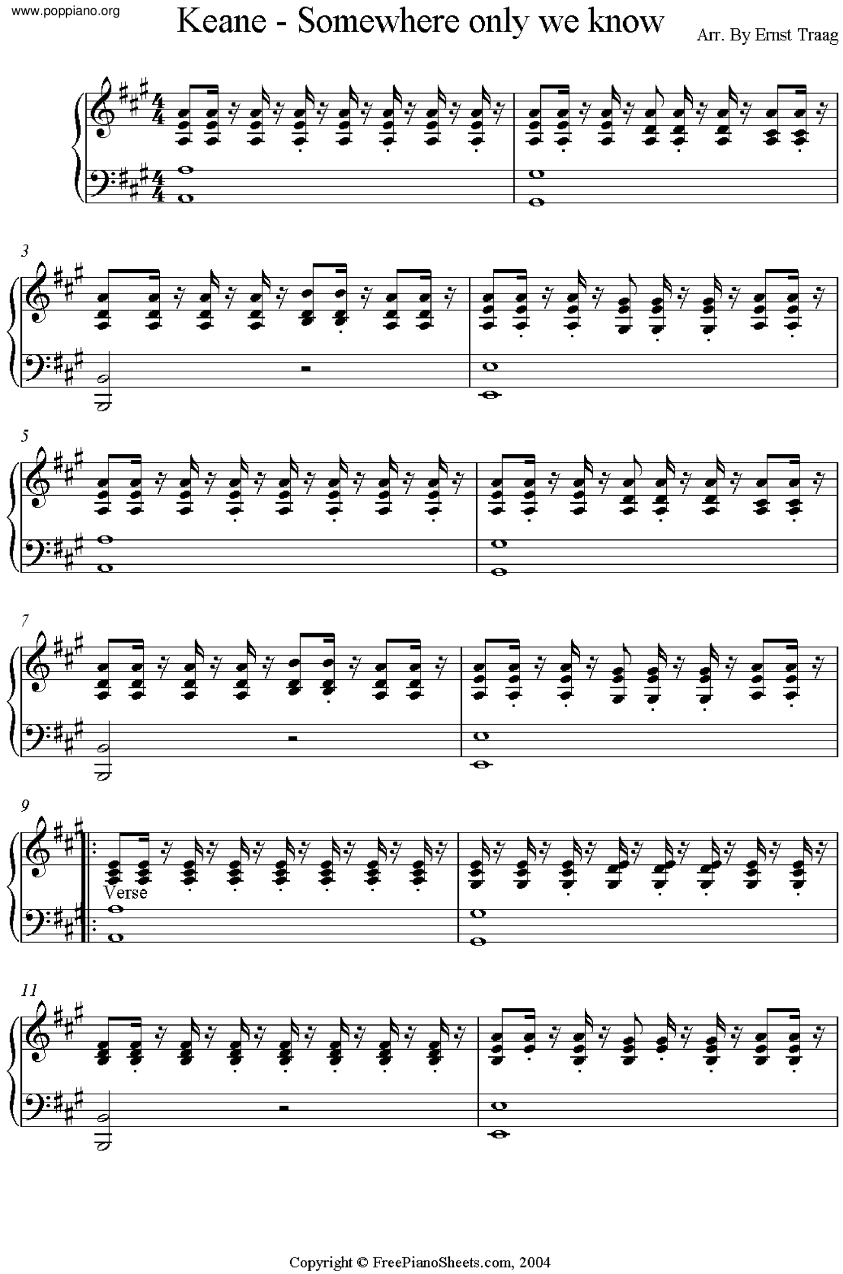 Keane Somewhere Only We Know Sheet Music Pdf Free Score Download Keane Somewhere Only We Know Sheet Music Pdf Free Score Download