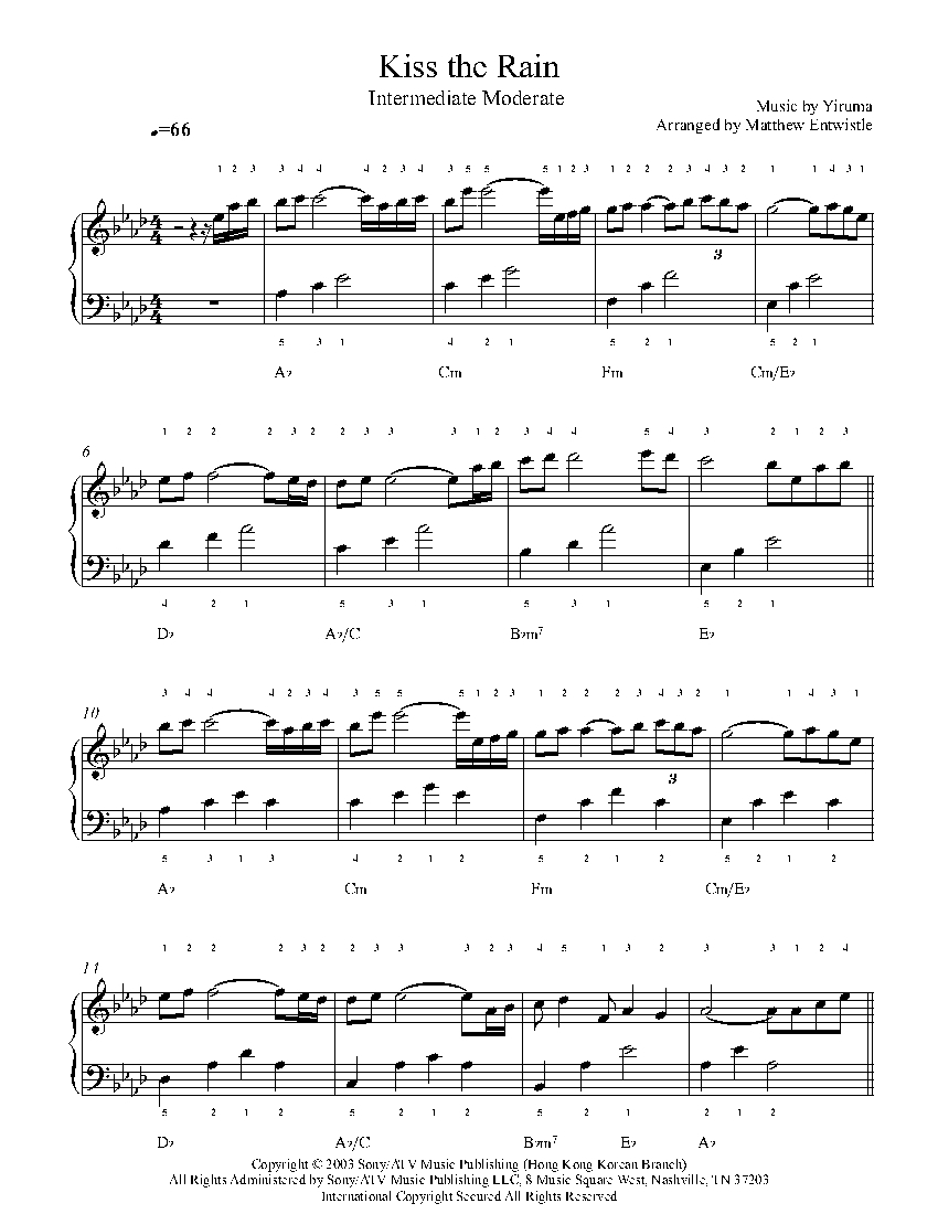 Kiss The Rain By Yiruma Sheet Music Lesson Intermediate Level Kiss The Rain By Yiruma Sheet Music Lesson Intermediate Level
