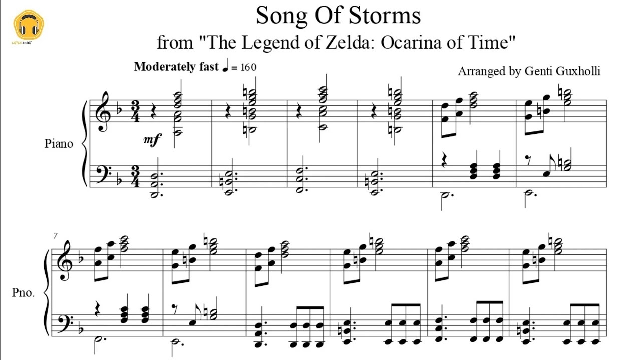 Koji Kondo Song Of Storms The Legend Of Zelda Ocarina Of Time Sheet Music By Genti Guxholli Koji Kondo Song Of Storms The Legend Of Zelda Ocarina Of Time Sheet Music By Genti Guxholli