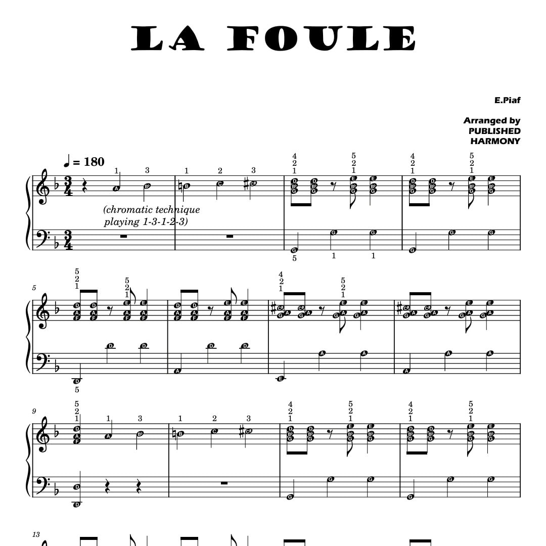 la foule piano sheet music la foule piano sheet music