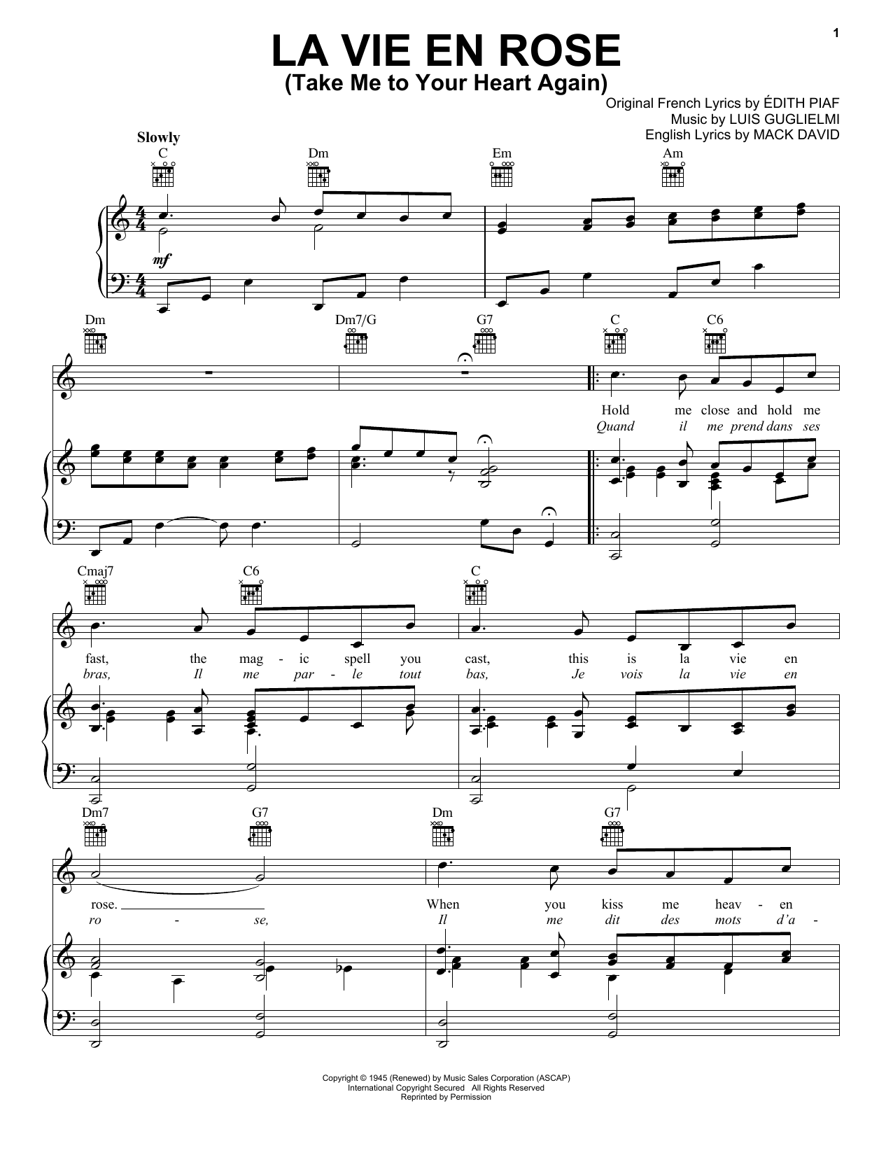 La Vie En Rose Take Me To Your Heart Again Sheet Music By Edith Piaf For Piano Keyboard And Voice Noteflight La Vie En Rose Take Me To Your Heart Again Sheet Music By Edith Piaf For Piano Keyboard And Voice Noteflight