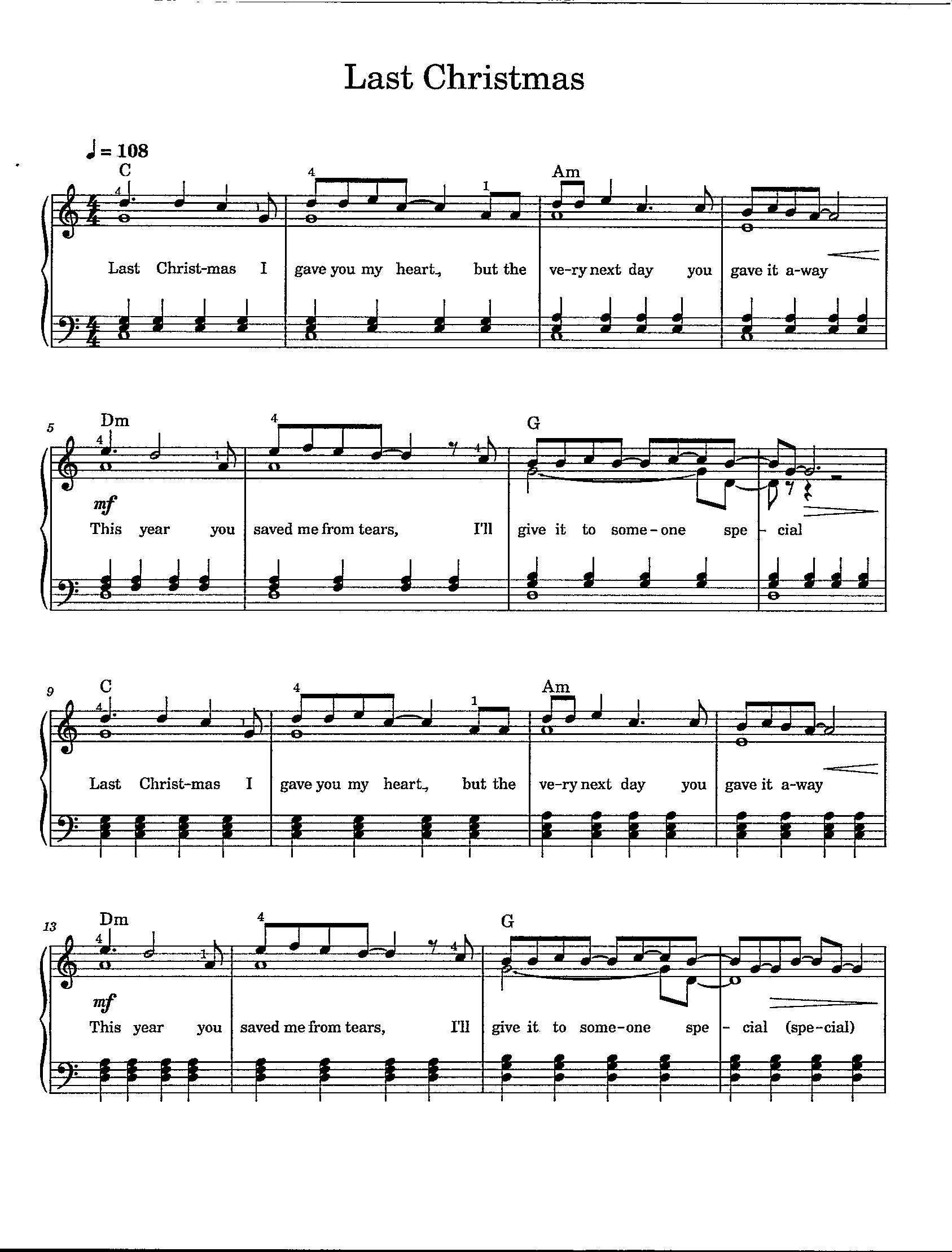 Last Christmas Digital Download Christmas Piano With Lyrics Key Of C Etsy Last Christmas Digital Download Christmas Piano With Lyrics Key Of C Etsy