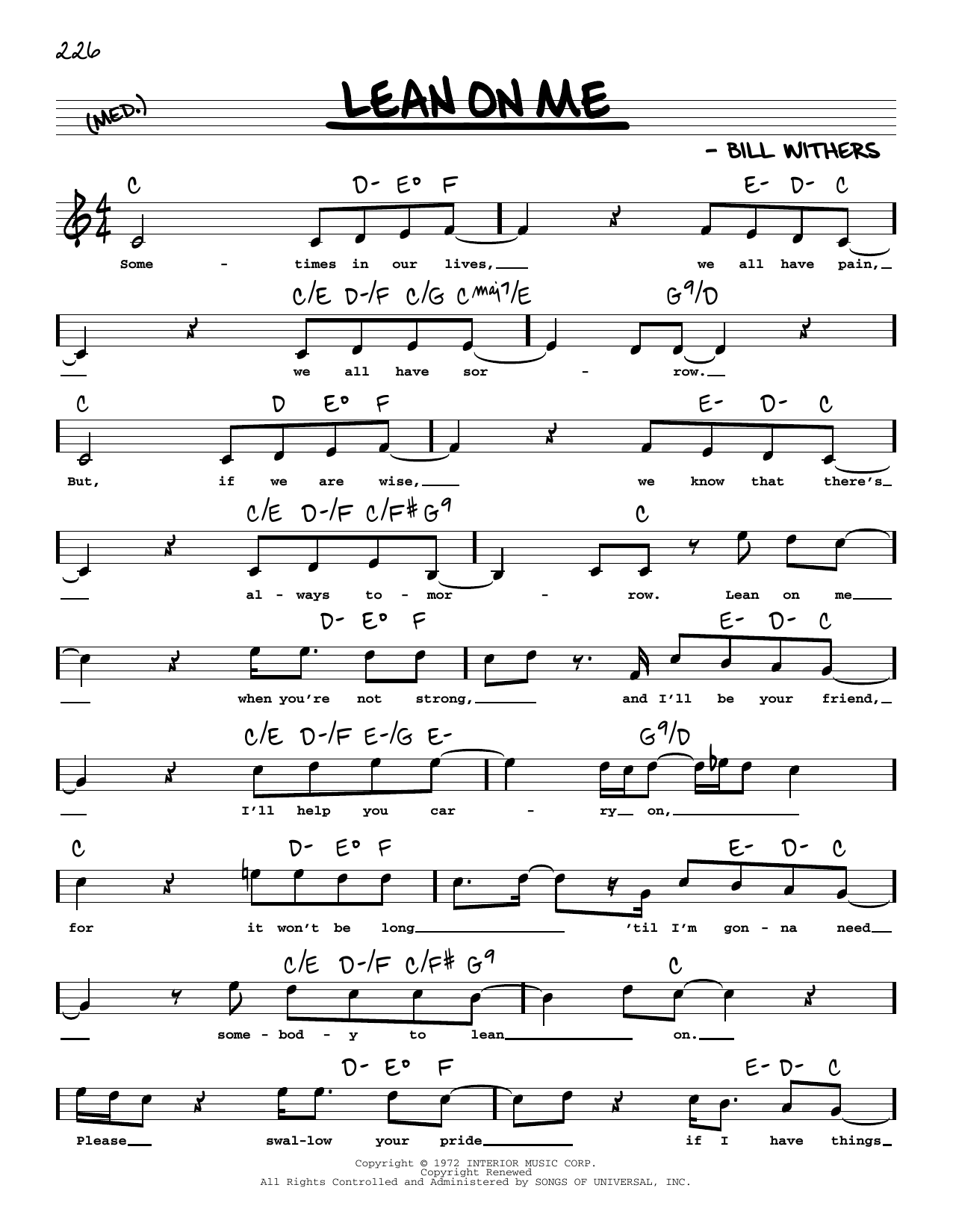 Lean On Me High Voice By Bill Withers Sheet Music For Real Book Melody Lyrics Chords At Sheet Music Direct Lean On Me High Voice By Bill Withers Sheet Music For Real Book Melody Lyrics Chords At Sheet Music Direct