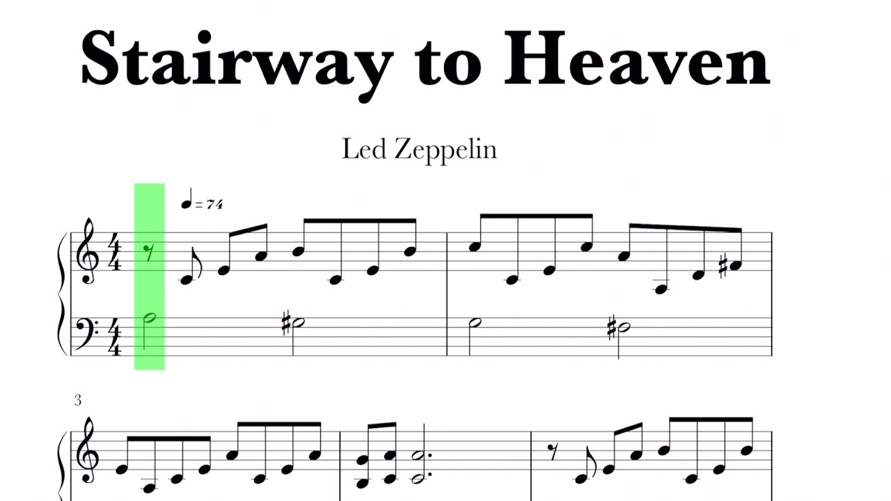 Led Zeppelin Stairway To Heaven Sheet Music YouTube