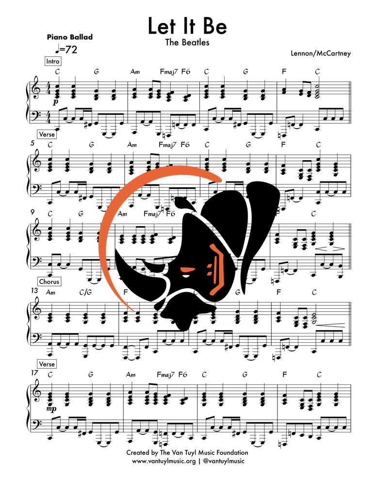 let it be music sheet piano