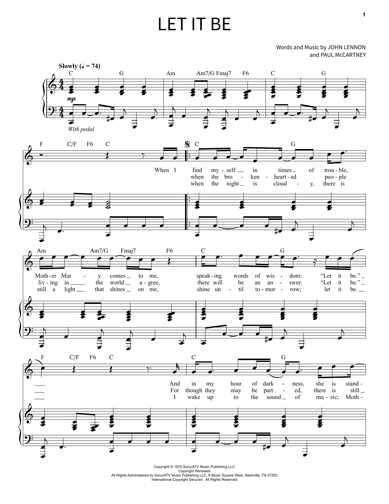 Let It Be By The Beatles Sheet Music For School Of Rock Keys At Sheet Music Direct