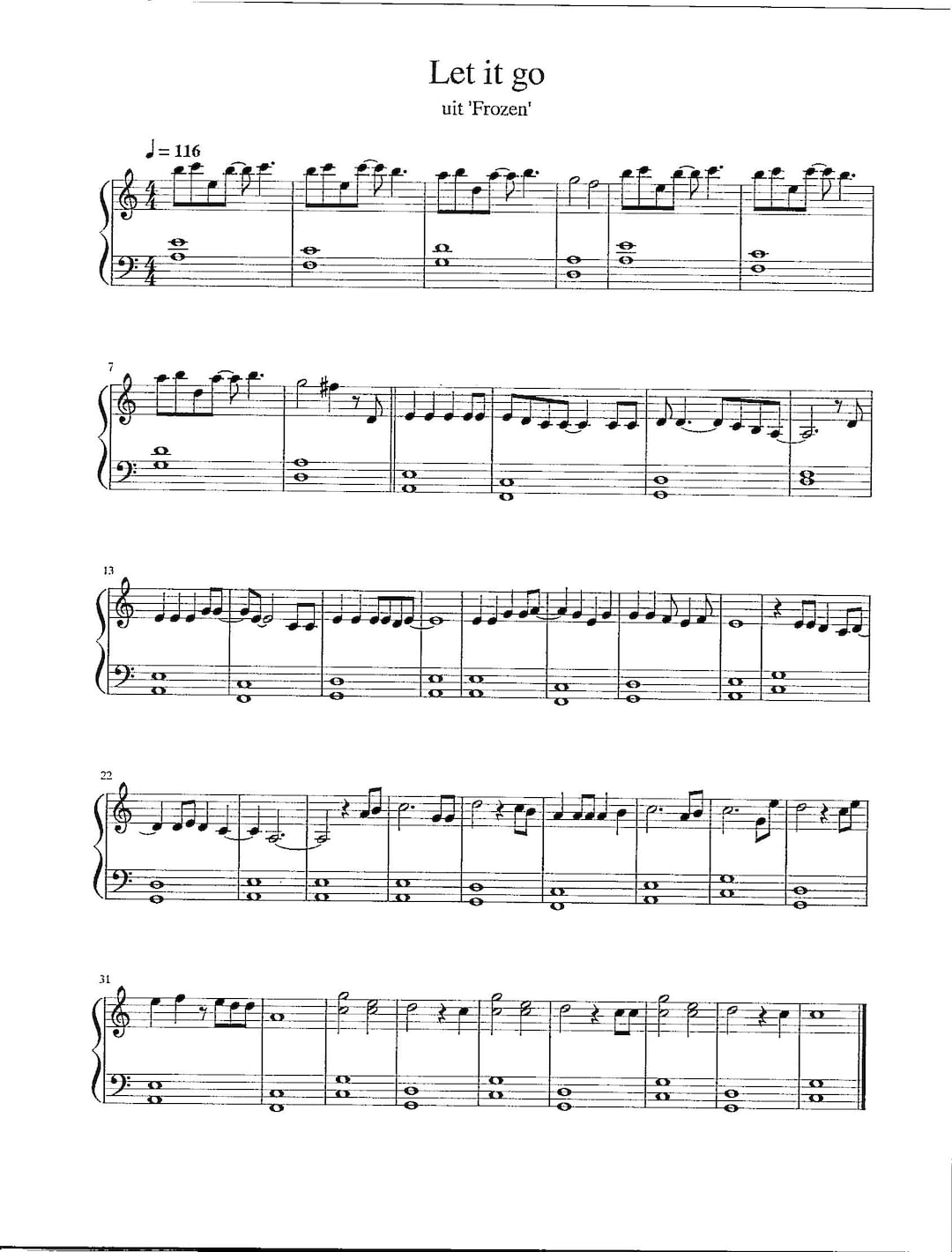 let it go piano sheet music easy let it go piano sheet music easy